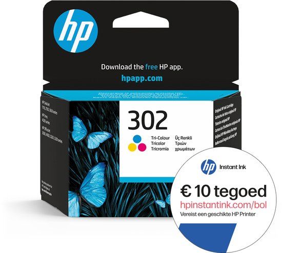HP 302 - Inktcartridge kleur & zwart + Instant Ink tegoed