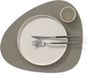 LIND DNA Placemats Nupo - Leer - Flint Grey - Curved - 44 x 37 cm - 2 Stuks