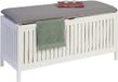 Merkloos Relaxdays Zitbank met opbergruimte - 50x100x38 cm - wit-grijs