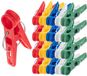 KADAX pinces à linge, 20 x pinces en plastique robuste, pinces à chaussettes colorées, pinces résistantes au vent pour l'intérieur et l'extérieur (multicolore/rond)