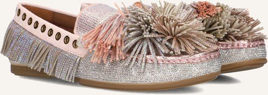 Kurt Geiger London Pom Pom Moccasin Mocassins Dames - Zilverkleurig - Maat 39