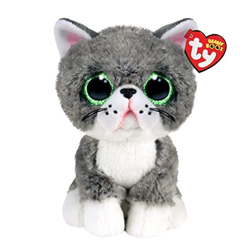 TY Beanie Boo's-Peluche Fergus Le Chat 15 cm-TY36581, TY36581, wit, grijs, small
