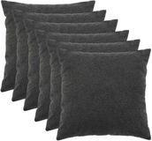 vidaXL Kussensloop 6 stuks HEERLEN Donkergrijs 65 x 65 cm Bouclé