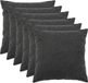 vidaXL Kussensloop 6 stuks HEERLEN Donkergrijs 65 x 65 cm Bouclé