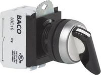 BACO BAL21MR03A L21MR03A Keuzetoets Kunststof frontring, Verchroomd Zwart 2 x 45 ° 1 stuk(s)