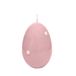 Handgemaakte Cereria Di Giorgio Handgemaakte kaars in de vorm van een paaseier, hoogte 16 cm, met decoratieve madeliefjes, brandduur tot 100 uur, roze