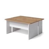 Vicco Salontafel set Duvo, Goudkleurig Eiken/Wit, 135 x 50 cm Set van 2