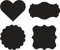 Rayher hobby materialen Set krijtbord folie etiket vormpjes Multi
