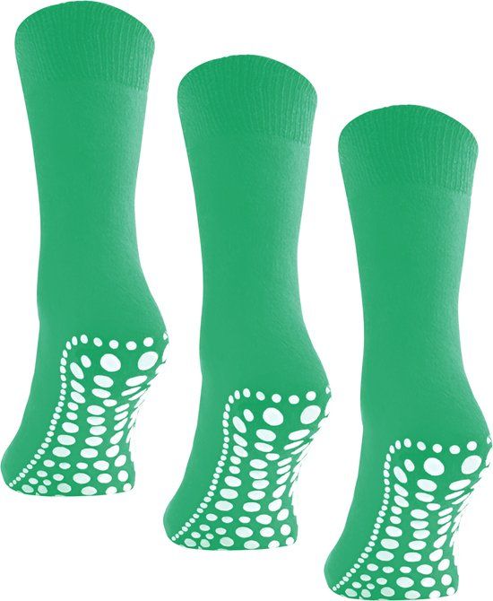 Budino Huissokken Set - Antislip Sokken - 3 Paar - Maat 39-42 - Licht Groen