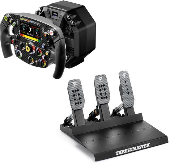 Thrustmaster T598 Servo Base (5Nm/10Nm Peak) + SF25 + Raceline Pedals III LC Bundle – Direct Drive Sim Racing Set - PC - PS4 - PS5