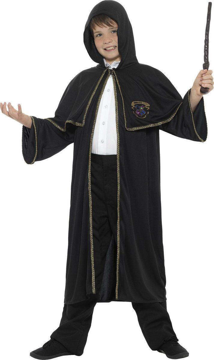 Generik Tovenaar student cape voor kinderen - Zwart - Polyester - Verkleedkleding