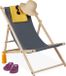 Merkloos Relaxdays Strandstoel Hout Donkergrijs