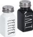 Zeller Zout en peper set - glas/metaal - wit en zwart - 80 ml - 4 x 9 cm