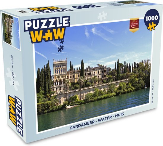 MuchoWow Puzzel Gardameer - Water - Huis - Legpuzzel - Puzzel 1000 stukjes volwassenen - Sinterklaas cadeautjes - Sinterklaas voor grote kinderen