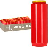 Kristen Noveenkaars 9 Dagen Rood – Kaarsen – 4 Stuks – Herdenkingslicht – Grafkaars – Brandduur 216 Uur – Voor Binnen en Buiten