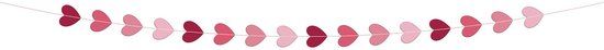 Folat Slinger Papier Mini Hartjes Rood/Roze 3 meter