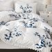 Merkloos Goodivery ® Beddengoedset met Bloemenprint en Pompons - Tweepersoons - Microvezel - Wit Blauw