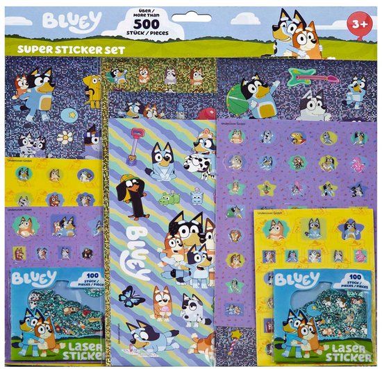 4KidsOnly Undercover Bluey sticker set 500 st