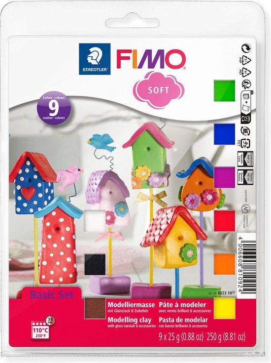 FIMO Soft Oven-Bake Modeling Clay Set - 9 Colors