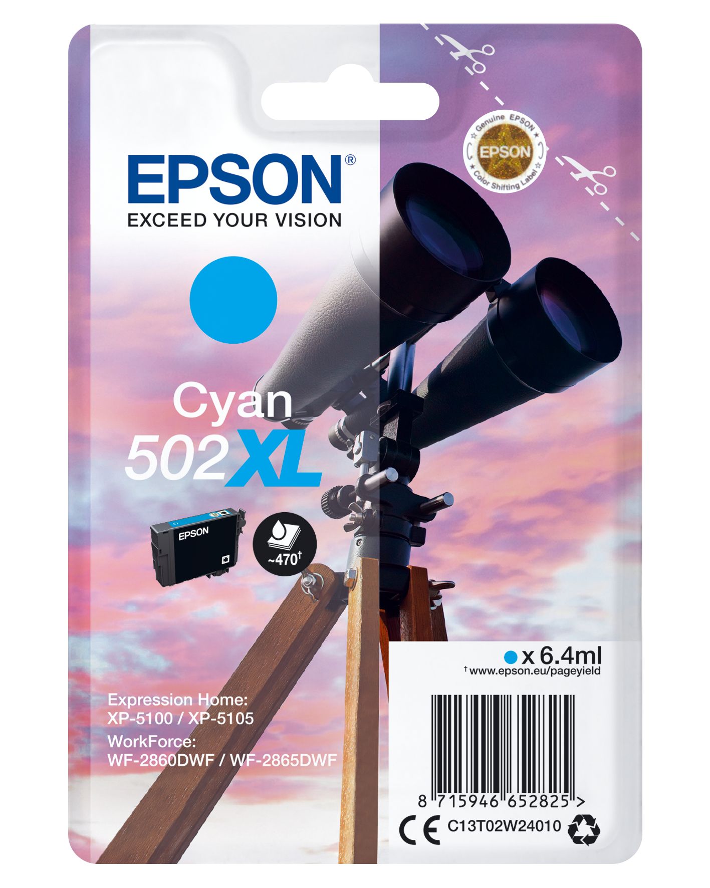 Epson 502XL Cyan Ink Cartridge - Original