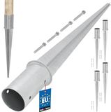 KOTARBAU® Set van 4 Paalhouder, Paalvoet, Verzinkt Staal, ⌀ 80 mm, Zilver