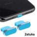 CHPN Dustplug geschikt voor iPhone - Stofplug - 2 stuks - Blauw - Lightning
