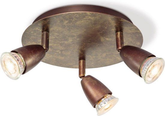 Home Sweet Home Klassieke LED Opbouwspot Curl Brons 3-Lichts Plafondspot