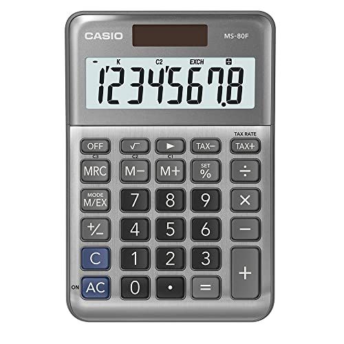 Casio MS-80F Tafelrekenmachine - 8-cijfers - Zonne-energie/Batterijvoeding