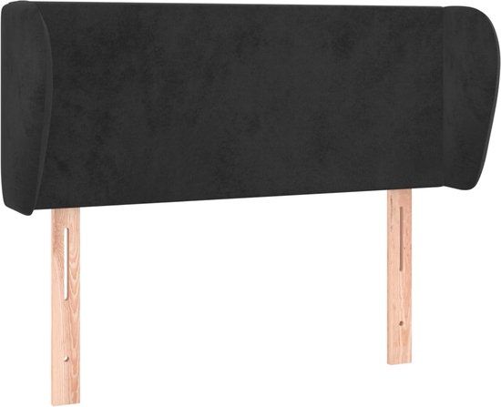 vidaXL Hoofdbord met randen 83x23x78/88 cm fluweel zwart