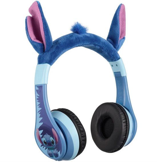 Lazerbuilt Stitch - draadloze kinderkoptelefoon - pluche oortjes - met volumebegrenzing