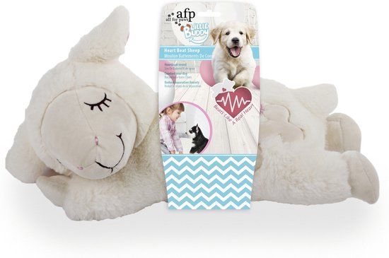 All For Paws Heart Beat Sheep Puppyknuffel - Pluche - Verlatingsangst - Inclusief hartslag