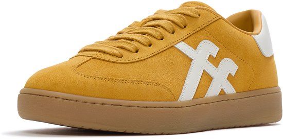 FitFlop The Dash T-Toe Suede Sneakers GEEL - Maat 38
