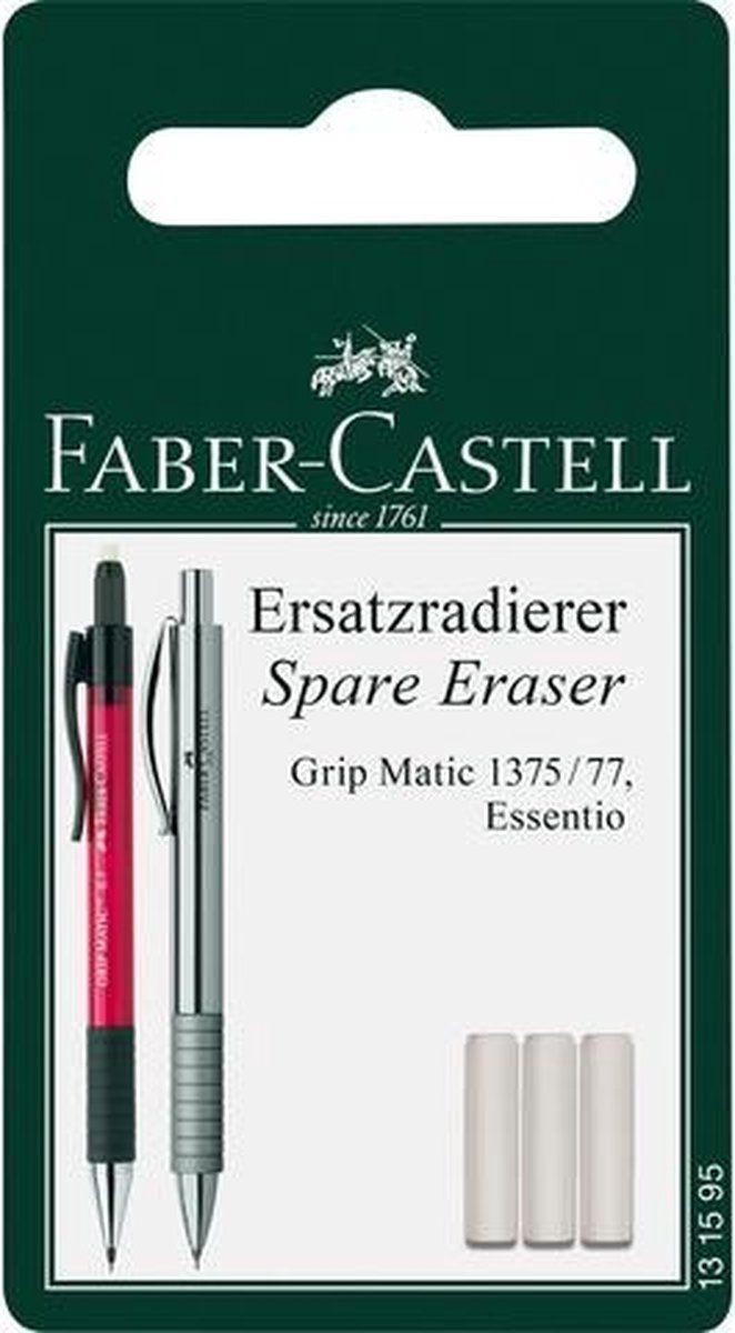 Faber-Castell Reservegum FC voor vulpotlood - Grip Matic 3st. - Wit