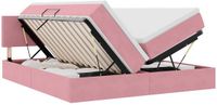 vidaXL LED Opbergbed met Matras Roze 180 x 200 cm Fluweel