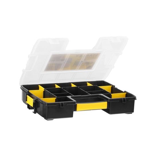 Stanley Sortmaster Organizer Junior | Small Parts Box | Black, Transparent, Yellow