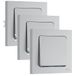 BG Oxford Interruptor de Luz Individual x3 Atornillado met Marco, 10AX, blanco
