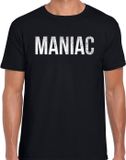 Bellatio Decorations Maniac Halloween verkleed t-shirt zwart voor heren