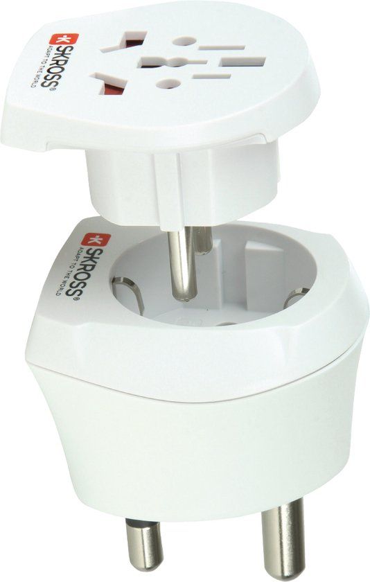 Skross 1.500202-E Reisstekker - Combo - Wit