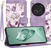 Techsuit Hoesje geschikt voor OnePlus 12 - FlipCraft Book Wallet Case met koord - Mysterious Purple