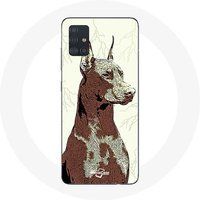 Maniacase Hoesje voor Samsung Galaxy A51 5G Doberman Hondenrace