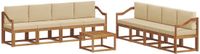 vidaXL - Bank loungeset - 8 zitplekken - Natuurlijk en beige - Acacia hout