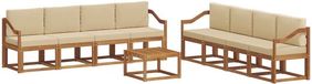 vidaXL - Bank loungeset - 8 zitplekken - Natuurlijk en beige - Acacia hout
