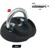 RADIKAL RK54 Motorfietsanker op de vloer of aan de muur voor het afdichten met ketting, diefstalbeveiliging voor motorfiets, scooter, fiets, hoge weerstand, met oscillerende ring, pluggen tegen boren, 4 x 14 mm