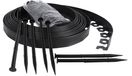 Bordure de gazon synthétique flexible pour jardin et pelouse (20m, Noir)