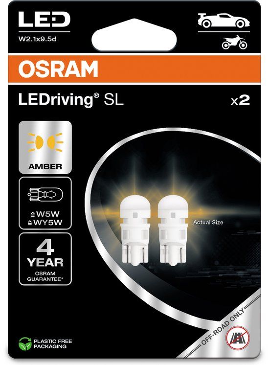 Osram LEDriving Serie - LED Automotielicht - W5W Amber - Retrofit