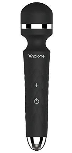 Nalone Rock, Mini Magic Wandmassageapparaat met multi-treden, Kitzler G-spot, waterdicht, zwart