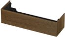 INK - Onderkast 1 Lade Push 2 Open Horizontaal Gefreesd - 1400x450x376 Mm - Massief Eiken Ash Grey