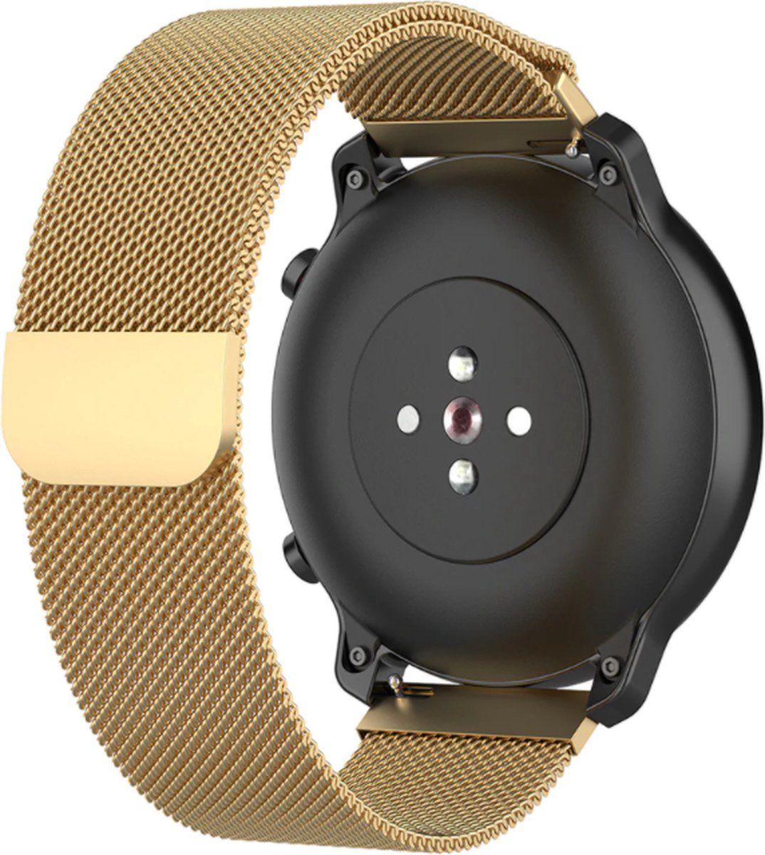 Strap-it Milanees bandje 22mm - goud - geschikt voor smartwatches met 22mm aansluiting