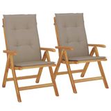 VidaXL Fauteuil de jardin Assise capitonnée Polyester taupe