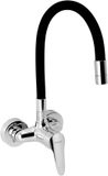 Novaservis Titania Iris New Robinet de cuisine avec bras flexible, noir/chrome